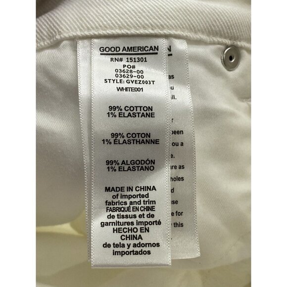 Good American Womens White Good Vintage High Waist Exposed Zip Jeans SZ‎ 6/28 - Picture 7 of 10